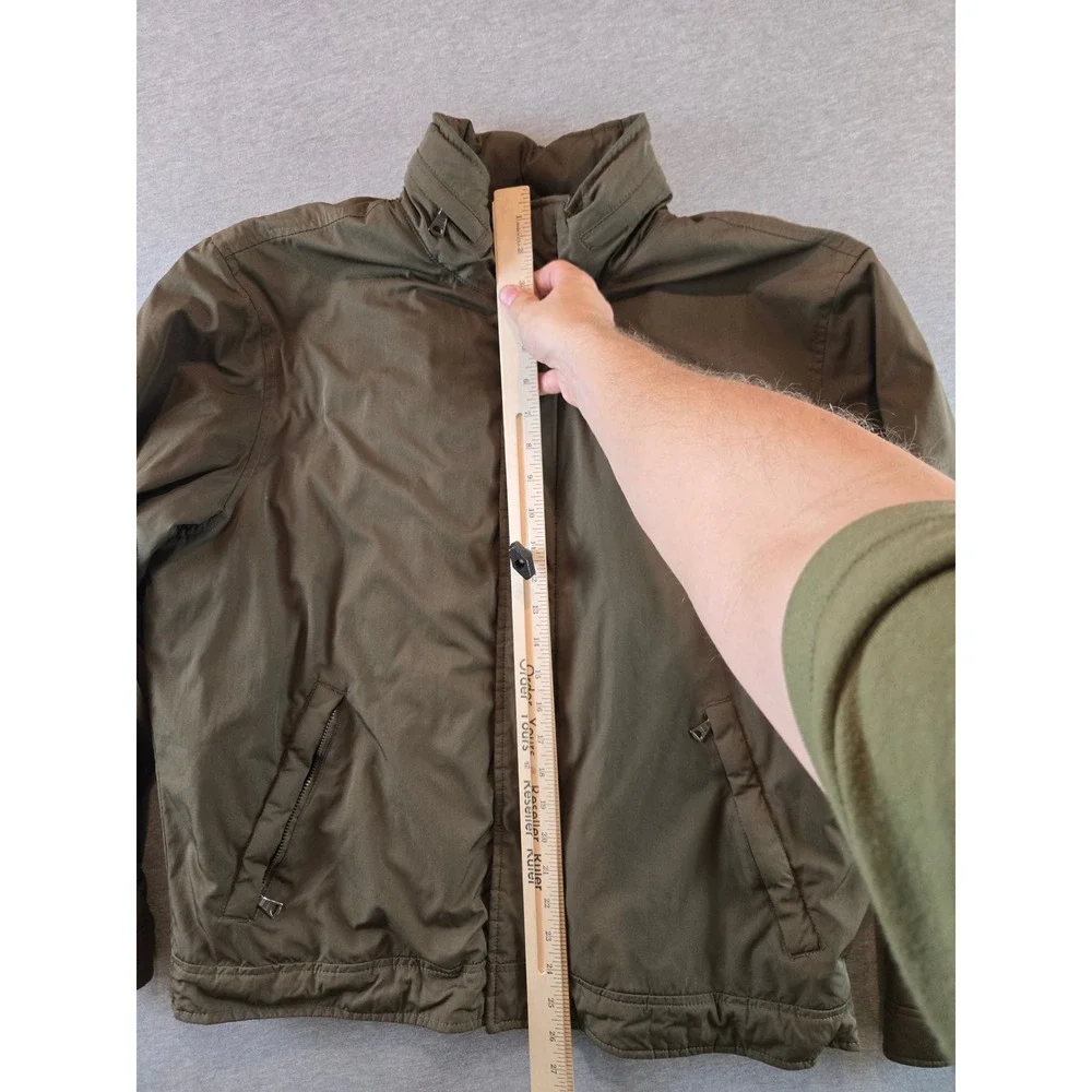 Vintage Polo Ralph Lauren Bomber Jacket Mens L Olive Hooded Fleece Lined 90's‎
